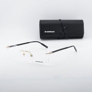 Montblanc MB0222O 007 Rectangle Eyeglasses – Gold/Black 58mm